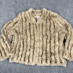 Heartloom Rabbit Fur Jacket Womens Medium Tan Rex Dyed Revolve
